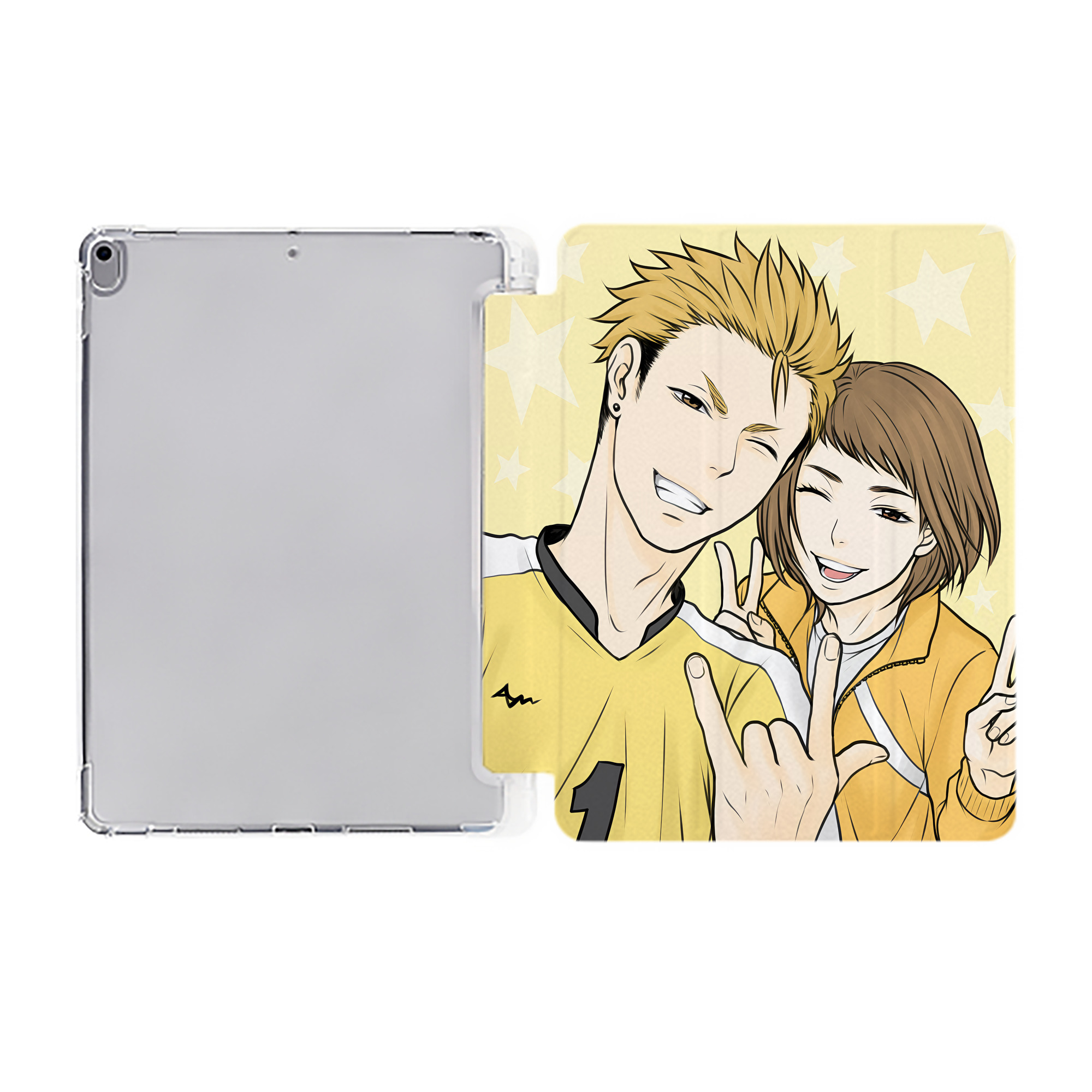 （画像用） ハイキュー!! Haikyu!! IPad ケース ペン収納付き 三つ折りスタンド PUレザー×シリコン 対応機種9.5/10.5/10.9インチ
